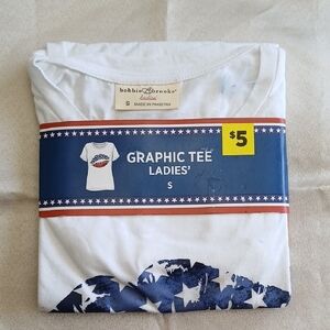 Bobbie Brooks White Tee with Blue Star Design